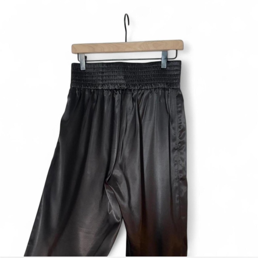 NEW: PrettyLittleThing black satin wide leg pants